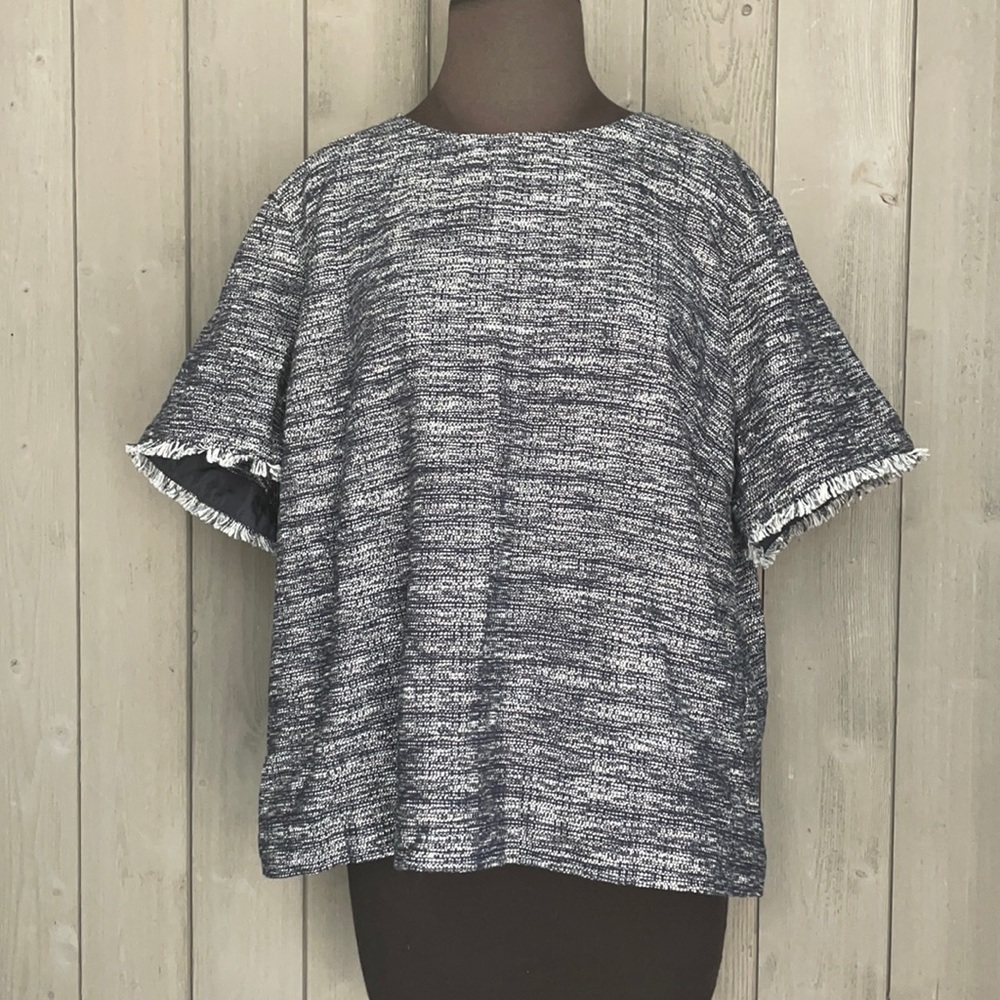 J. Crew Woven Fringe Trim Top